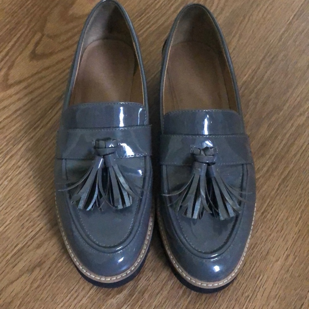 Gray Franco Sarto patent leather Loafers
